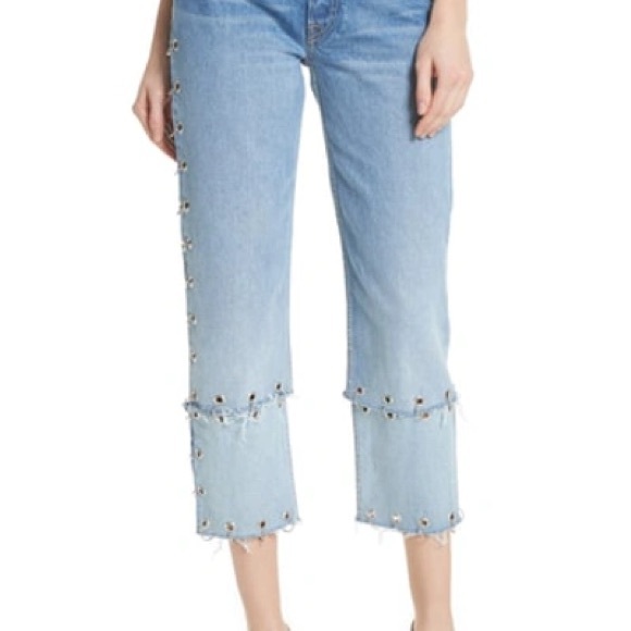 HP 🎉 Grlfrnd Helena Grommet Detail Crop Jeans - Picture 4 of 4